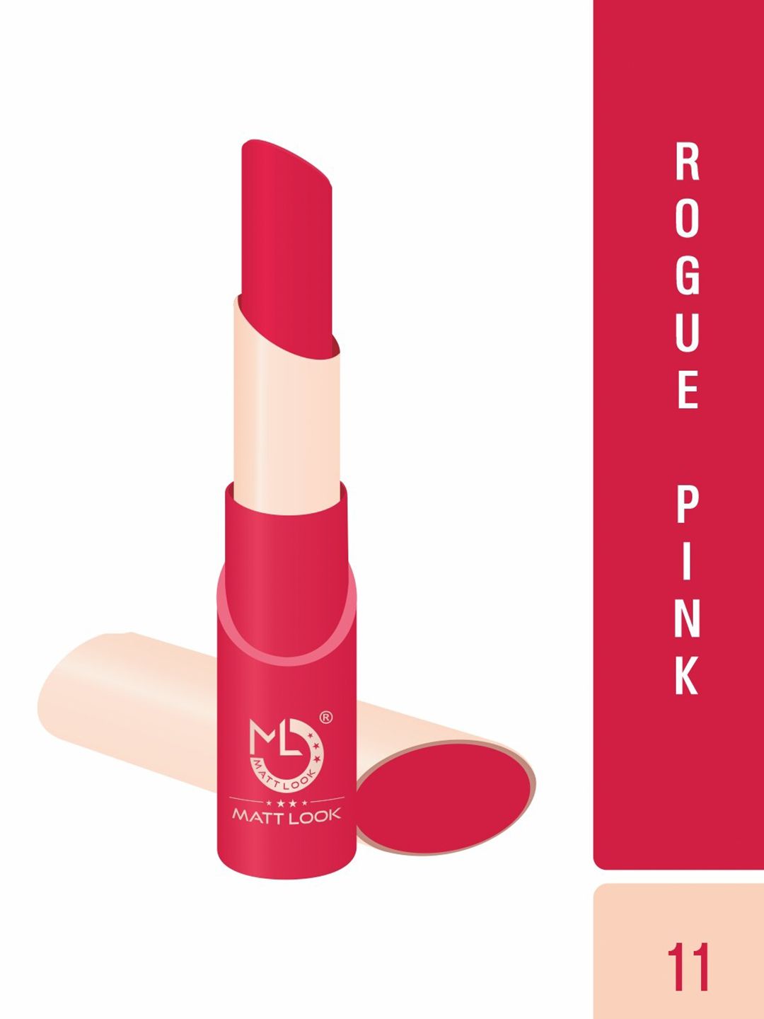 MATTLOOK Women Pink Vivid Matte Lipstick Rogue Pink Price in India