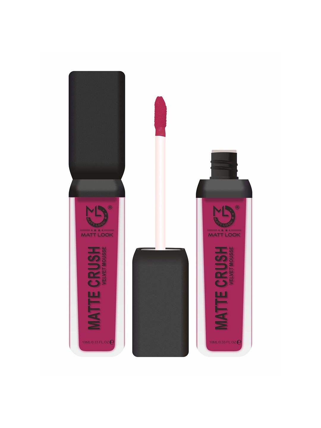 MATTLOOK Women Matte Crush Velvet Mousse Lipstick Dark Magenta 10ml (Pack of 2) Price in India