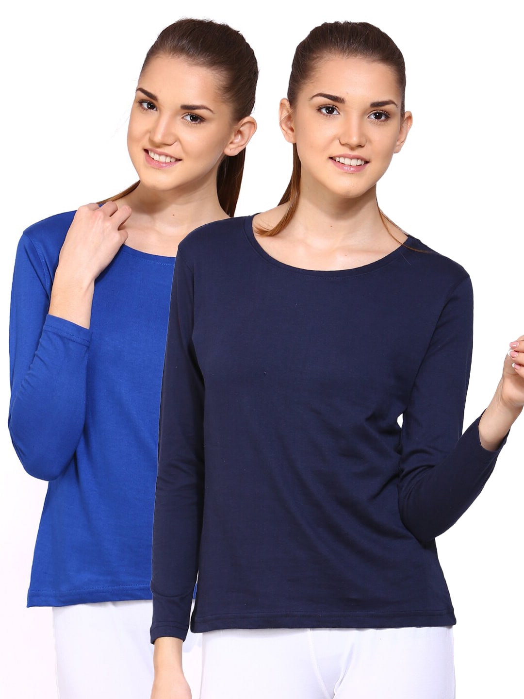 appulse Women Pack of 2 Blue Cotton T-shirt Price in India