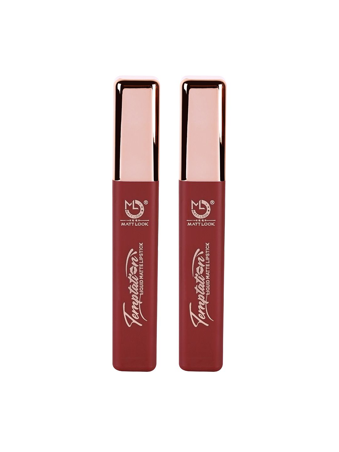 MATTLOOK Women Lip Makeup Temptation Liquid Matte Lipstick, 08 Caramel 5ml (Pack of 2) Price in India