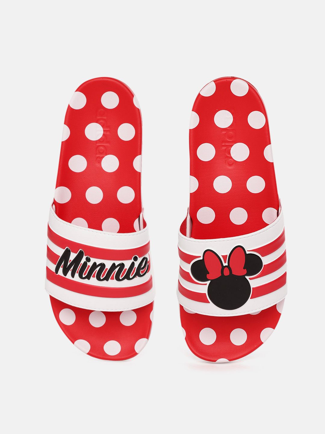 ADIDAS Women White & Red Minnie Mouse Printed Adilette Comfort Sliders Price in India
