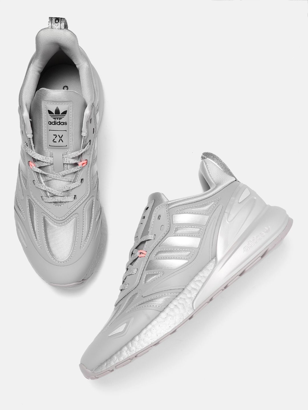 ADIDAS Originals Women Grey Solid ZX 2K Boost 2.0 Sneakers Price in India