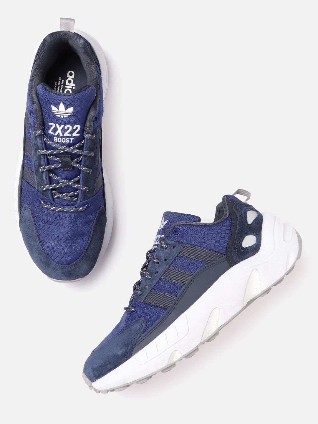 Buy ADIDAS Originals Men Blue Woven Design ZX 22 Boost Sneakers