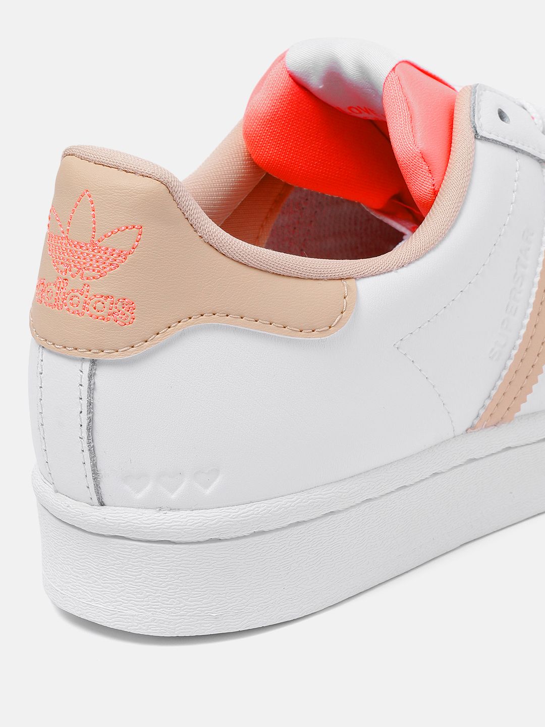 Buy ADIDAS Originals Women White & Pink Leather Superstar 3 Striped  Sustainable Sneakers - Casual Shoes for Women 16558314 | Myntra