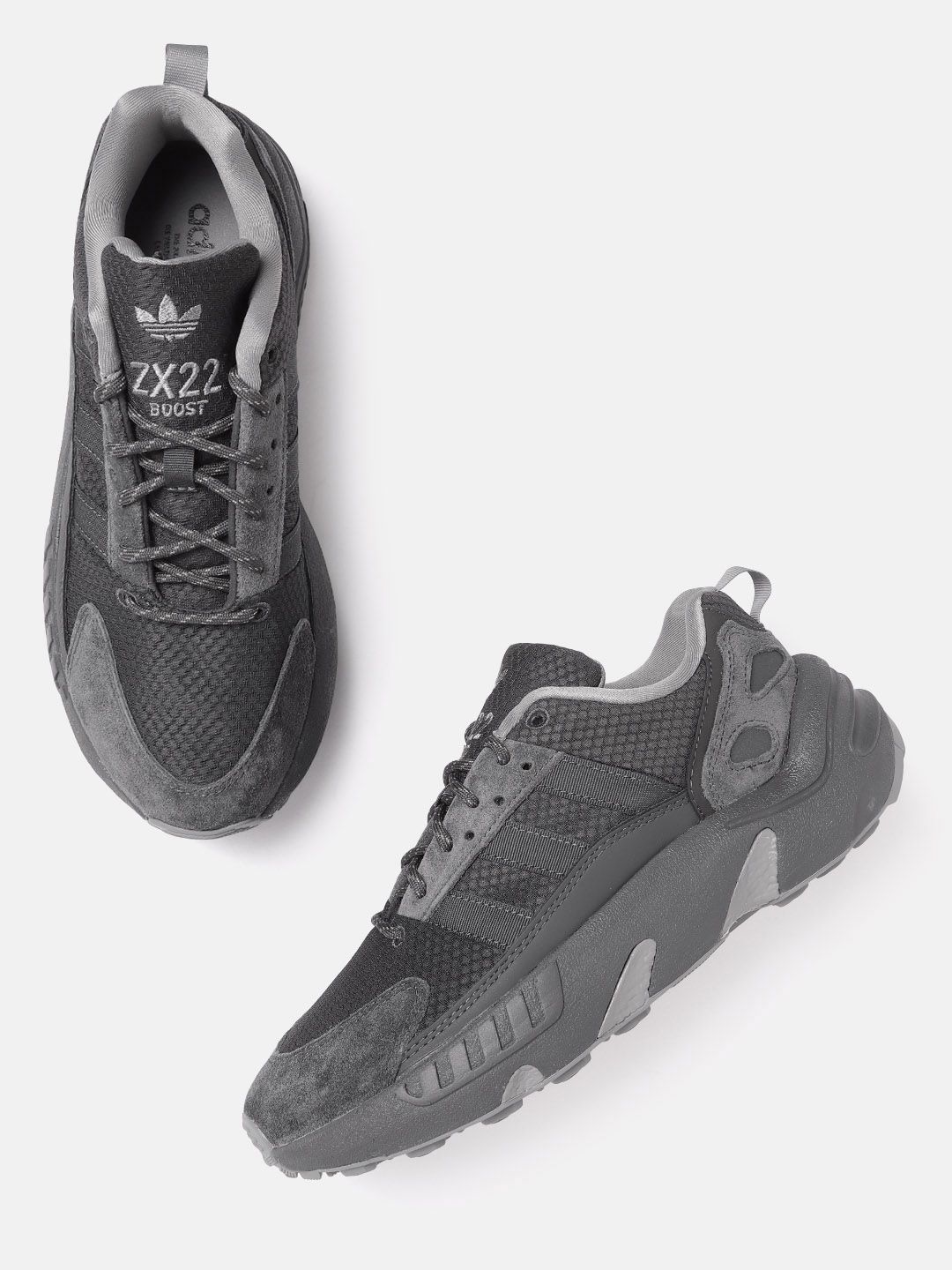 Buy ADIDAS Originals Men Grey Woven Design ZX 22 Boost Sneakers
