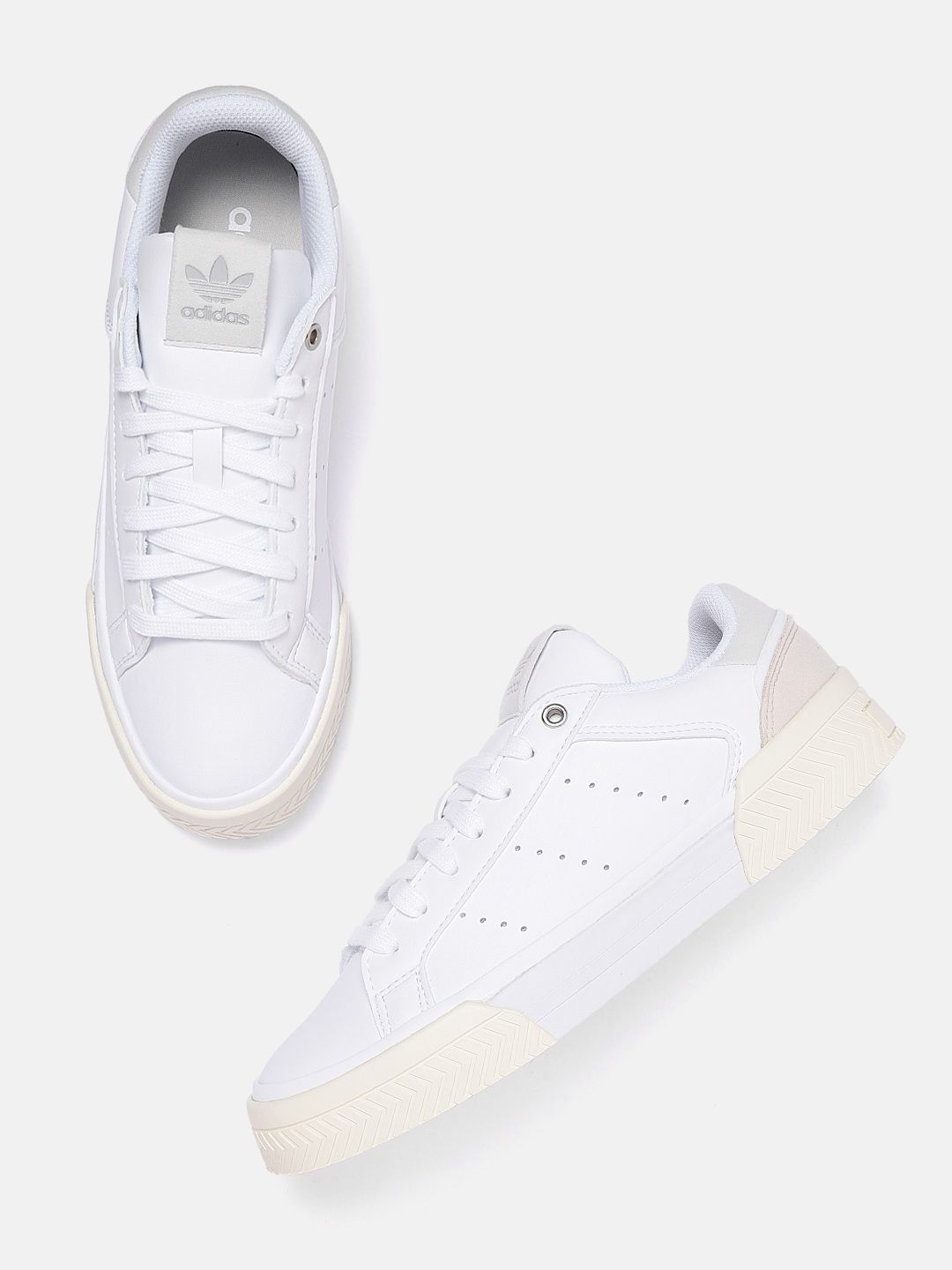 ADIDAS Originals Women White Solid Court Tourino Sneakers Price in India