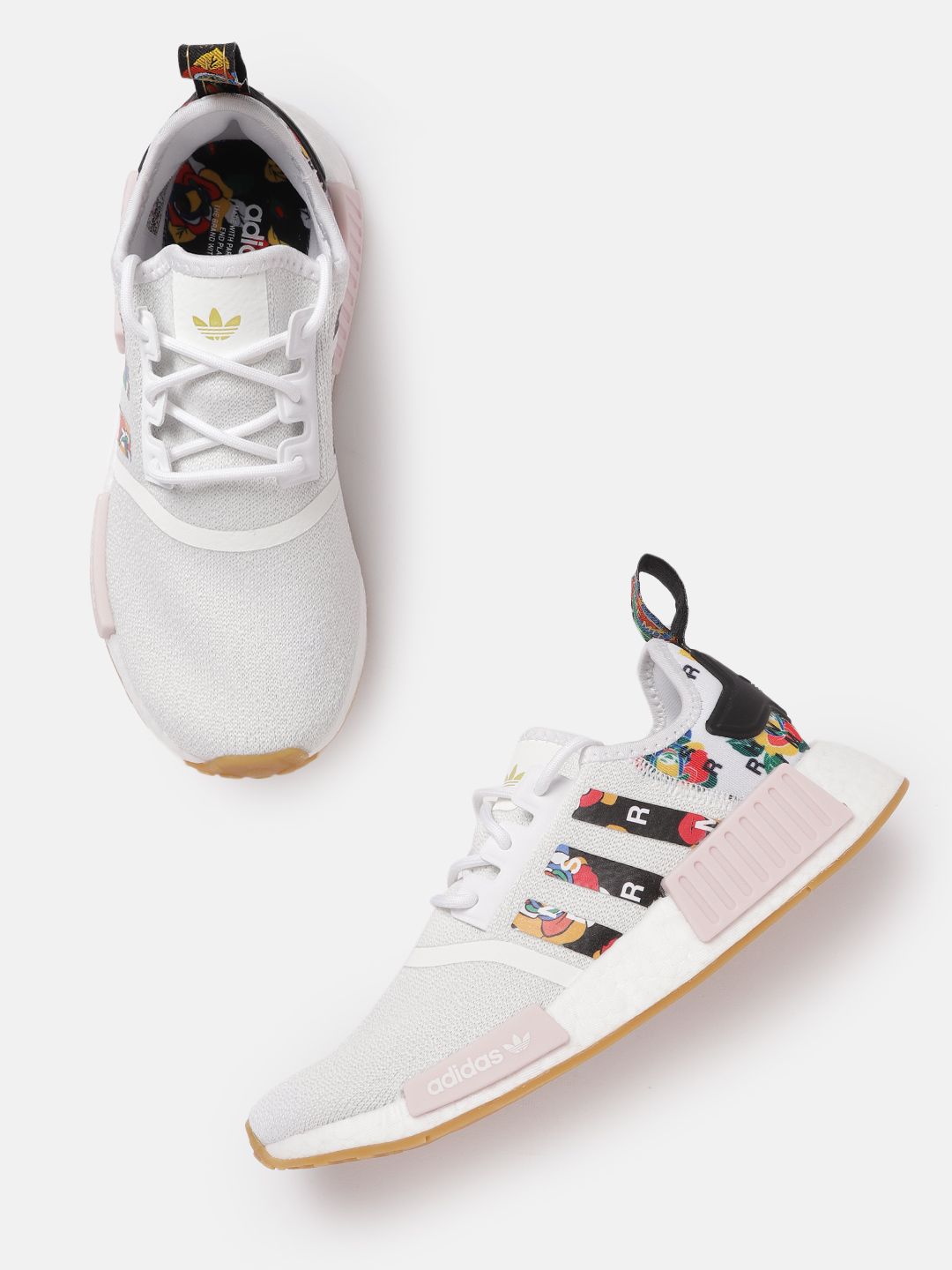 ADIDAS Originals Women White & Black Printed Detail NMD_R1 Sneakers Price in India