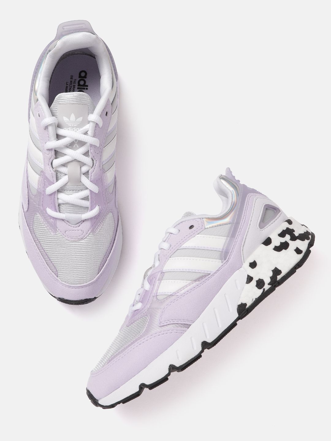 Buy ADIDAS Women Purple & Silver-Toned ZX 1K Boost 2.0 Sneakers