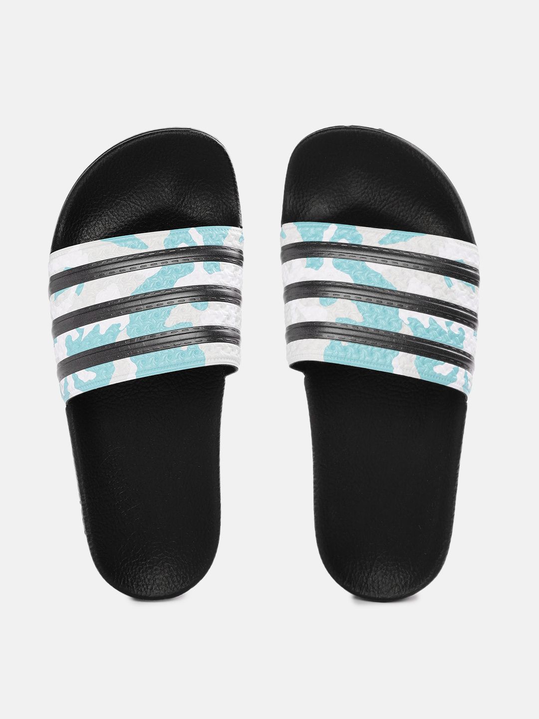 ADIDAS Originals Unisex Blue & White Striped Adilette Sliders Price in India