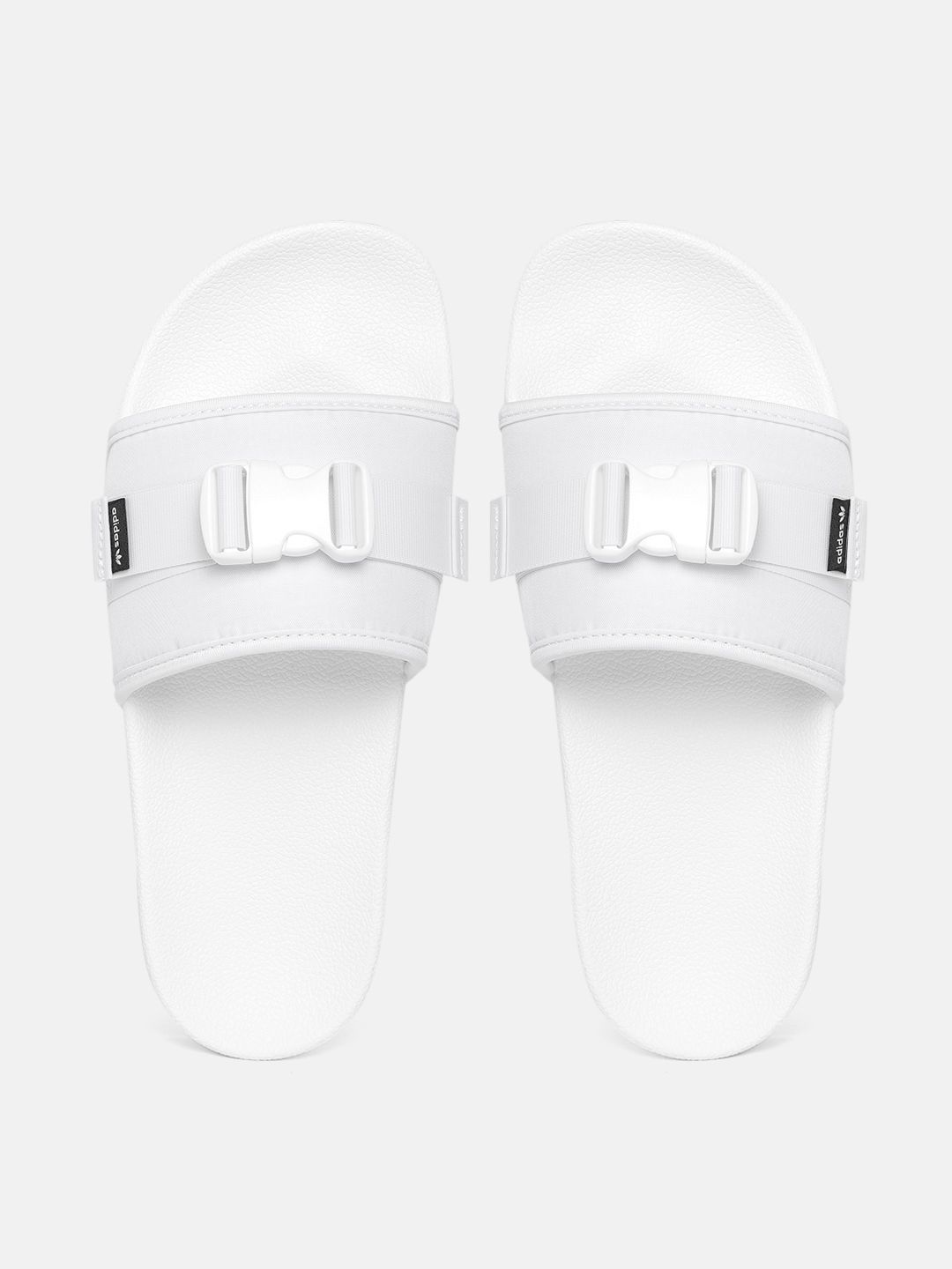 ADIDAS Originals Women White POUCHYLETTE Sustainable Sliders with Buckle Detail Price in India