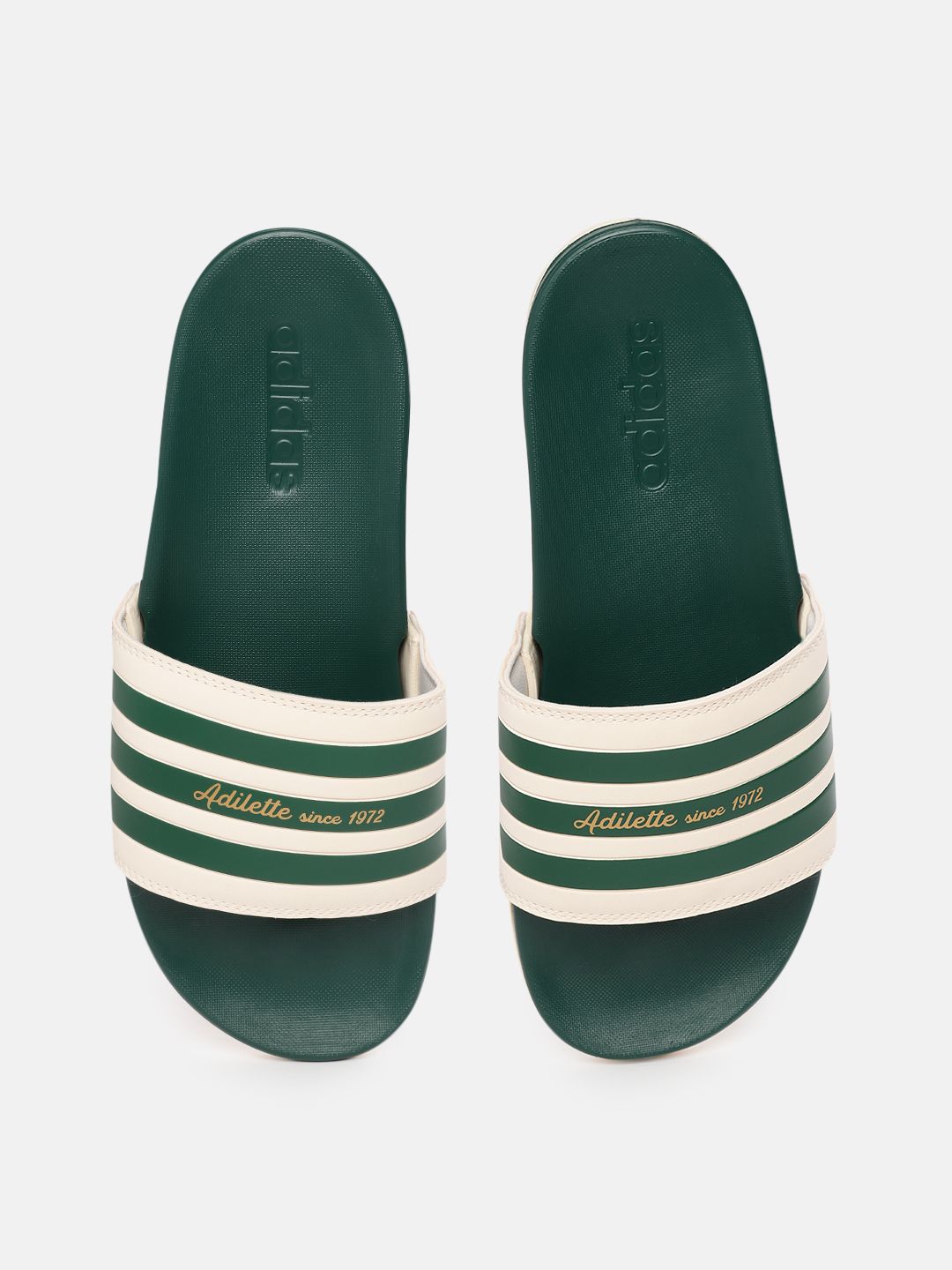 Green best sale adidas sliders