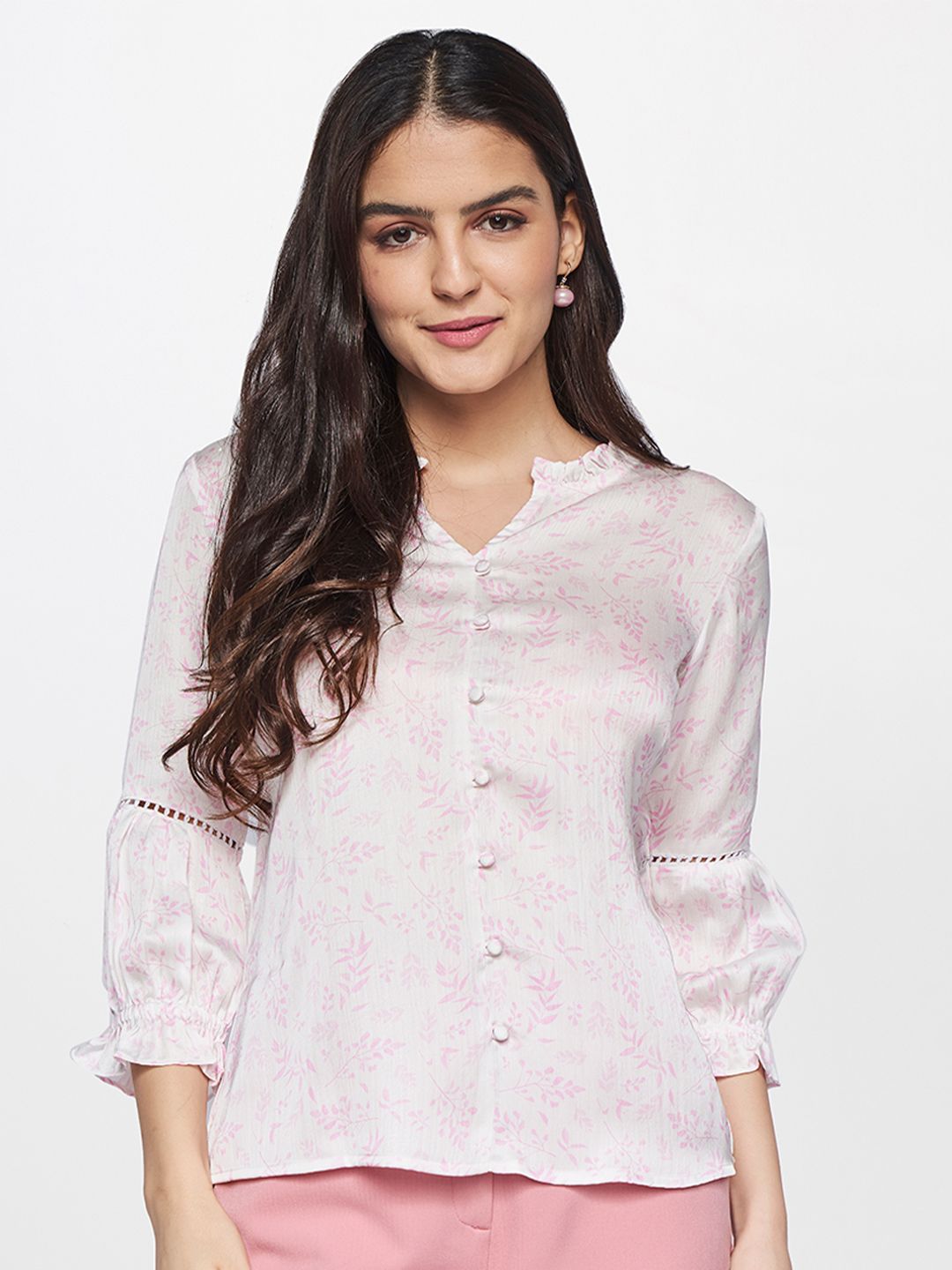 AND Pink Floral Print Top