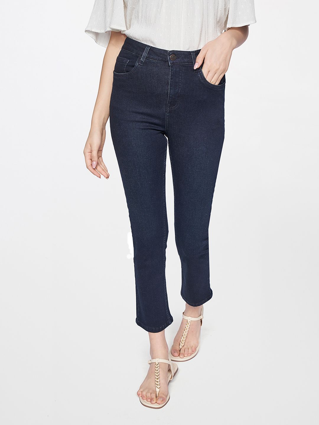 AND Women Blue Straight Fit Jeans Price in India