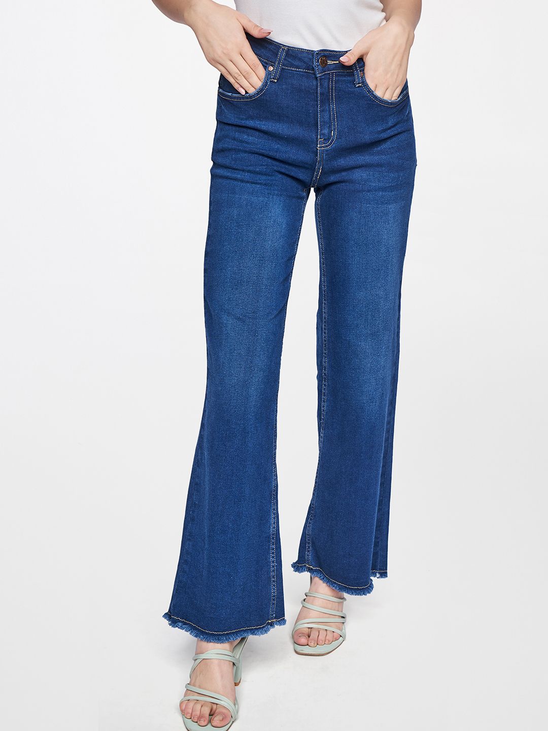 AND Women Blue High-Rise Light Fade Jeans Price in India