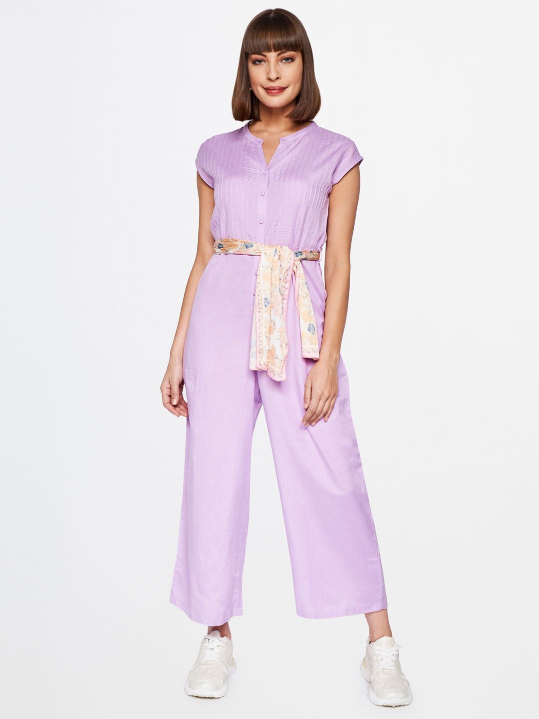 AND Purple Basic Jumpsuit Price in India