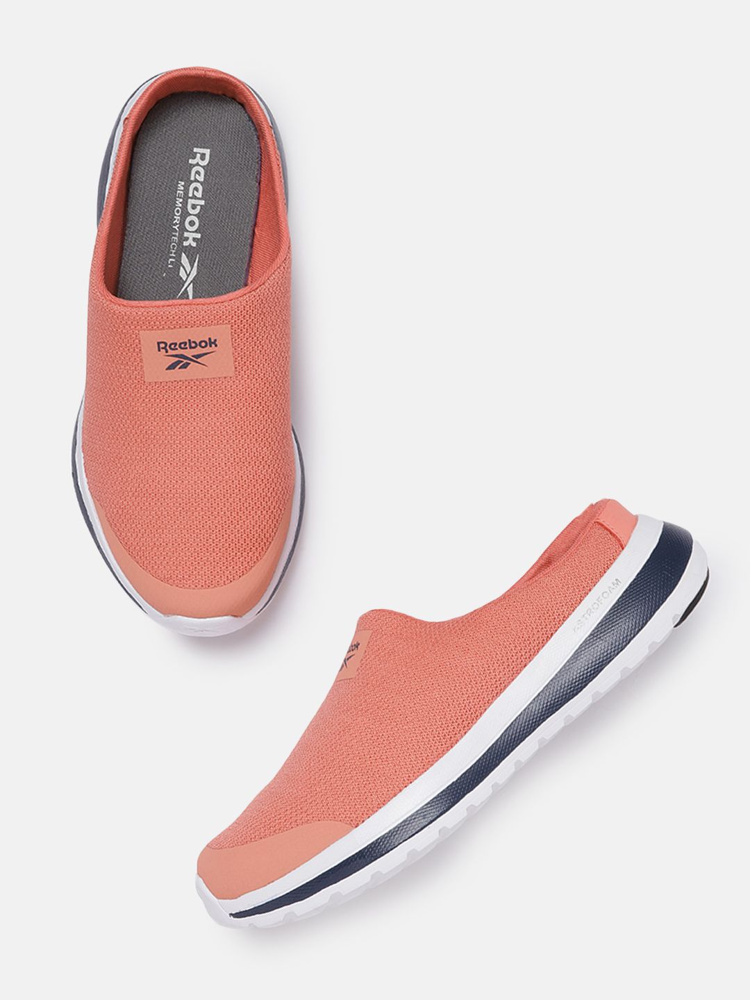 Reebok Women Peach-Coloured Woven Design Comfort Wonder Walking Sneaker Mules Price in India
