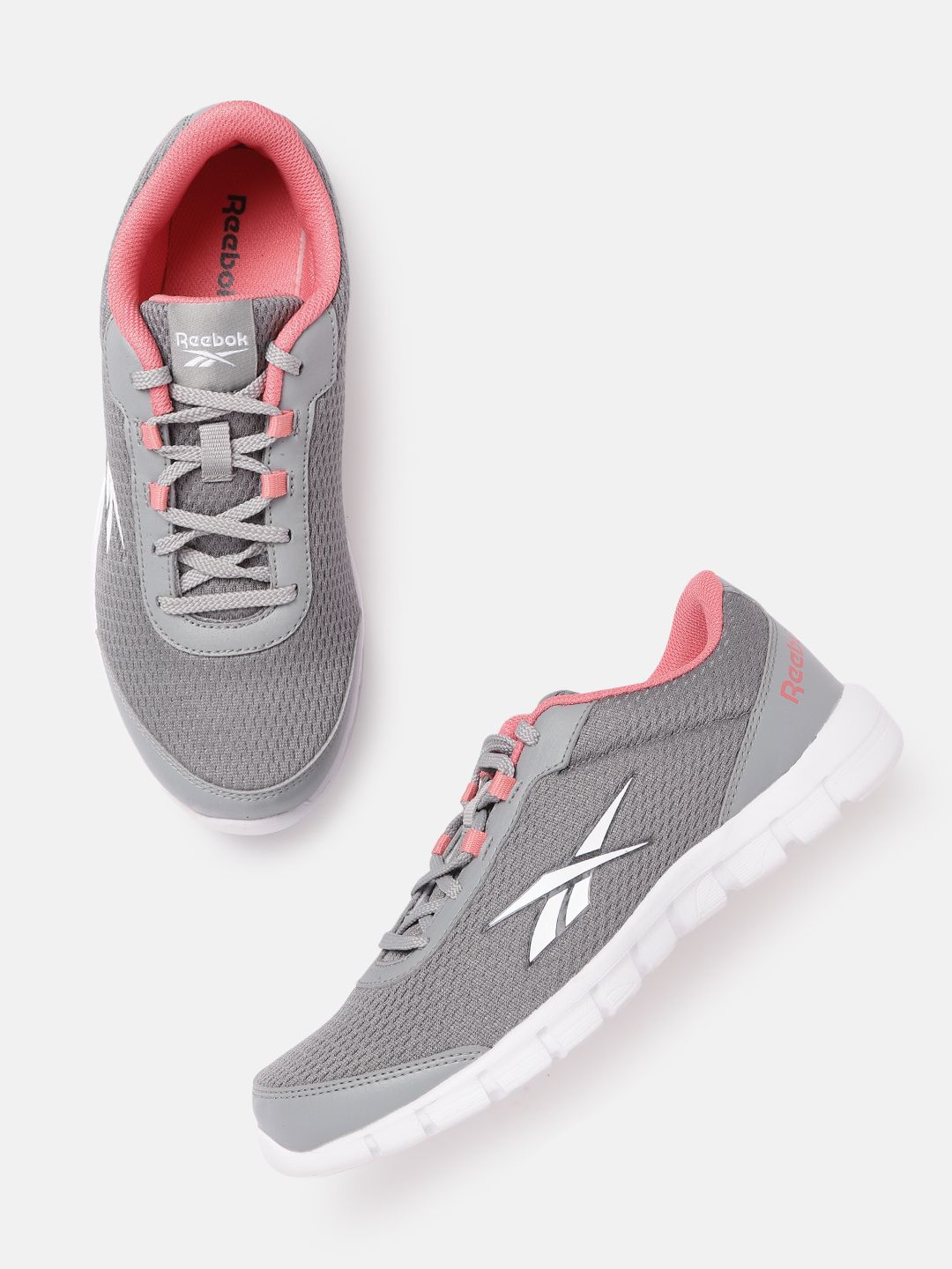 Reebok Women Grey Woven Design Lux Running Shoes Price in India