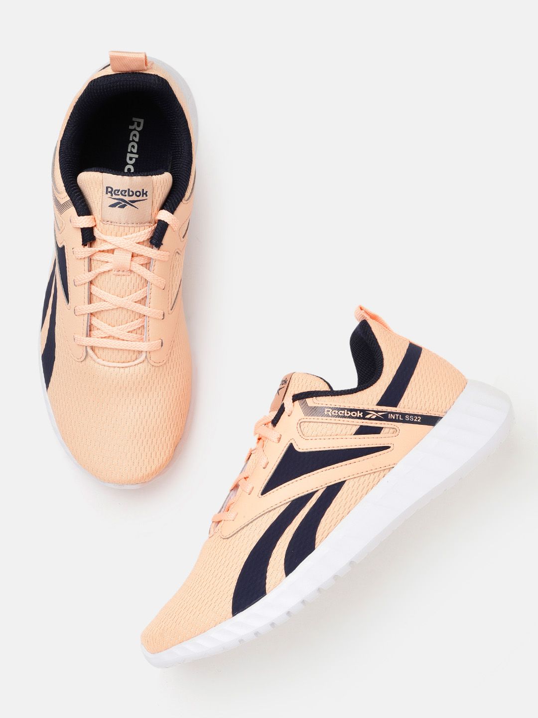 Reebok Women Peach-Coloured Woven Design Conor Running Shoes Price in India