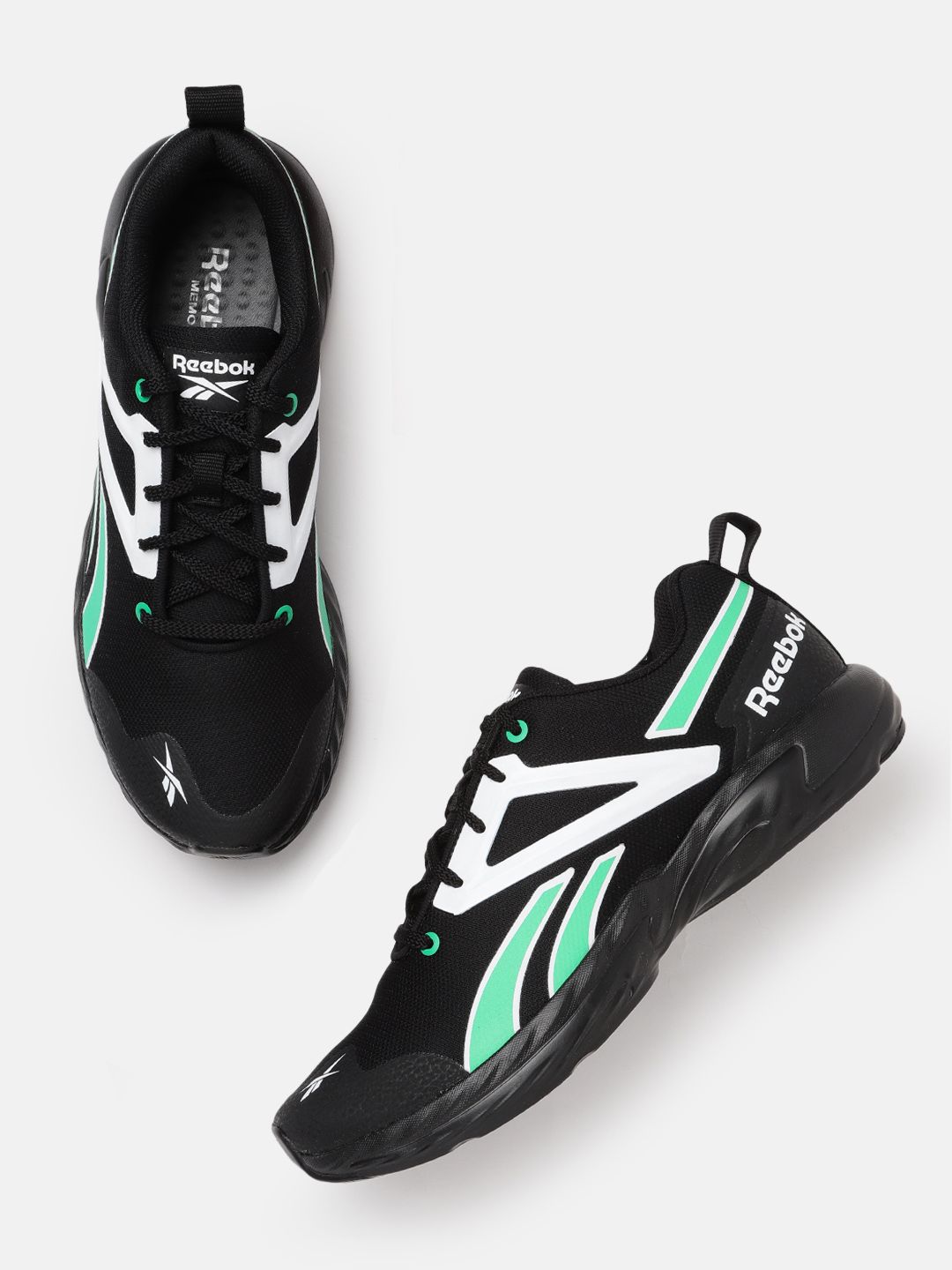 Reebok Men Black & White Woven Design Country Ride 2.0 Running Shoes