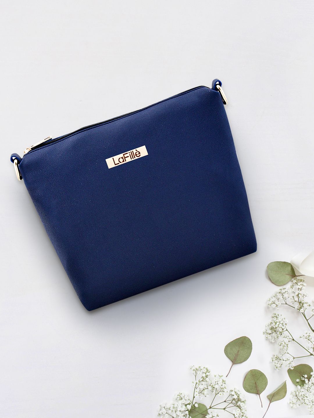 LaFille Blue Structured Sling Bag Price in India