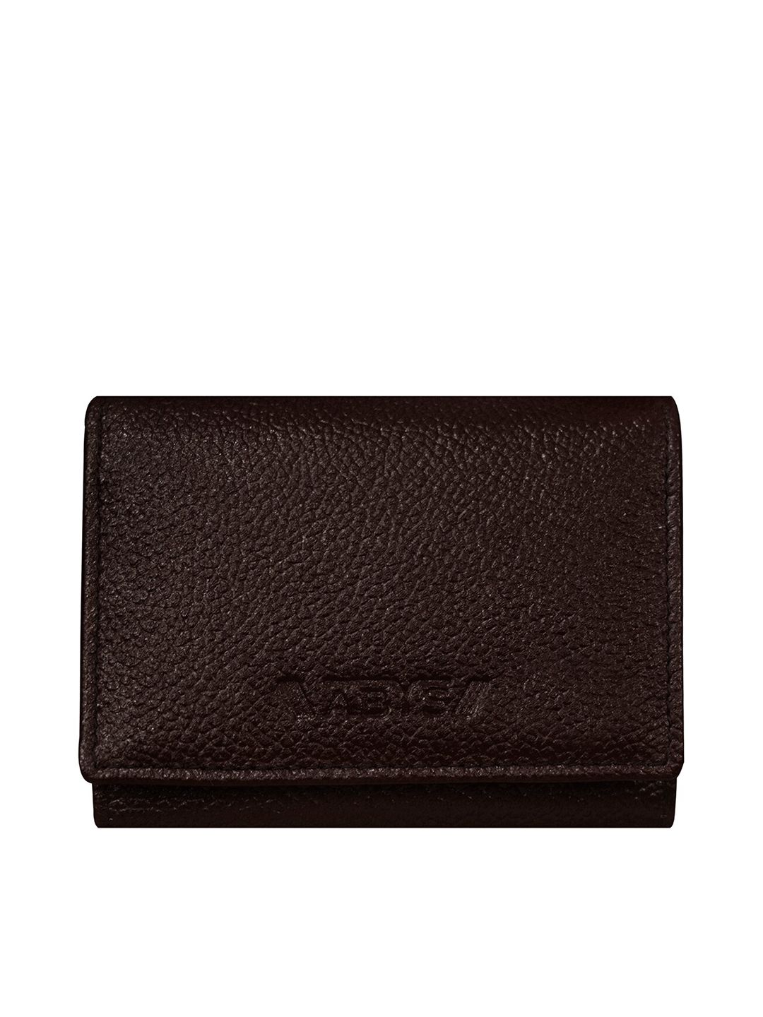 ABYS Unisex Coffee Brown Textured Leather Two Fold Wallet Price in India