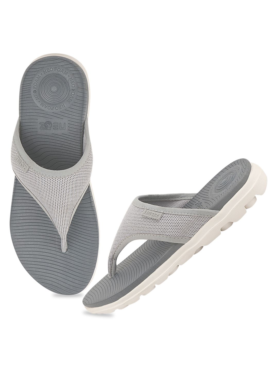 NEOZ Women Grey Self Design Rubber Slip-On Price in India