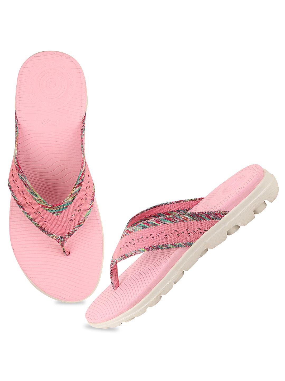 NEOZ Women Pink Rubber Thong Flip-Flops Price in India