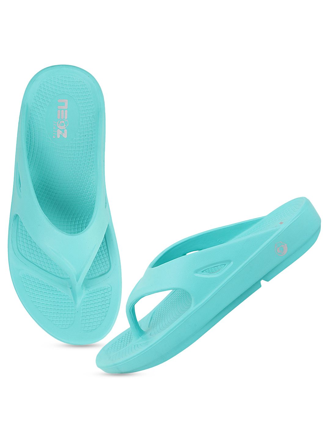 NEOZ Women Green Rubber Thong Flip-Flops Price in India