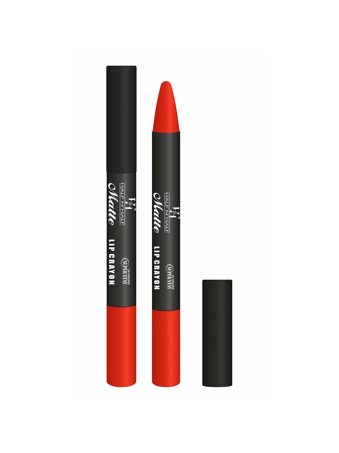 Half N Half Matte Velvet Soft 24h Super Stay Lip Crayon - 03 Sexy Red Price in India