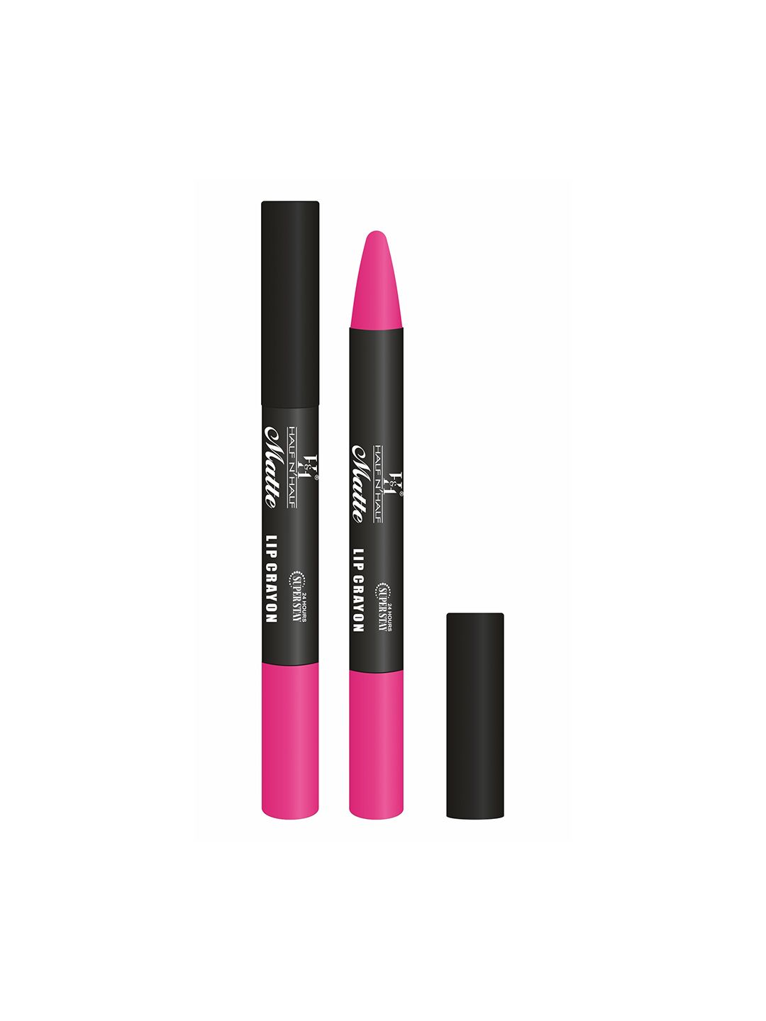 Half N Half Matte Velvet Soft 24h Super Stay Lip Crayon - 09 Pink Fusion Price in India