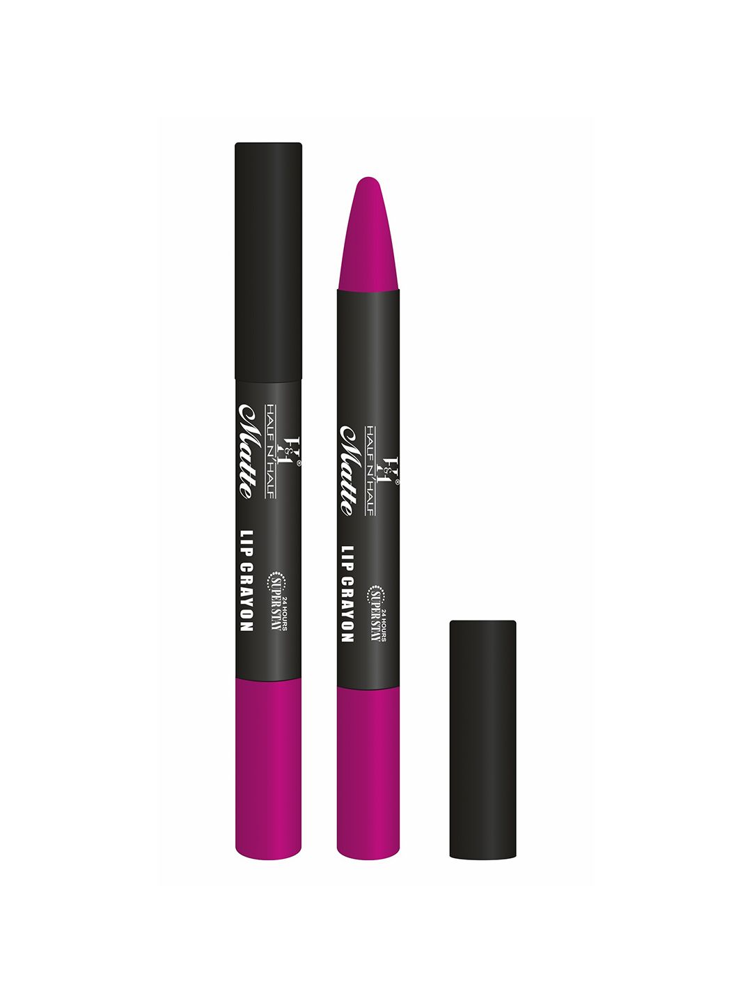 Half N Half Matte Velvet Soft 24h Super Stay Lip Crayon - Deep Magenta 11 Price in India