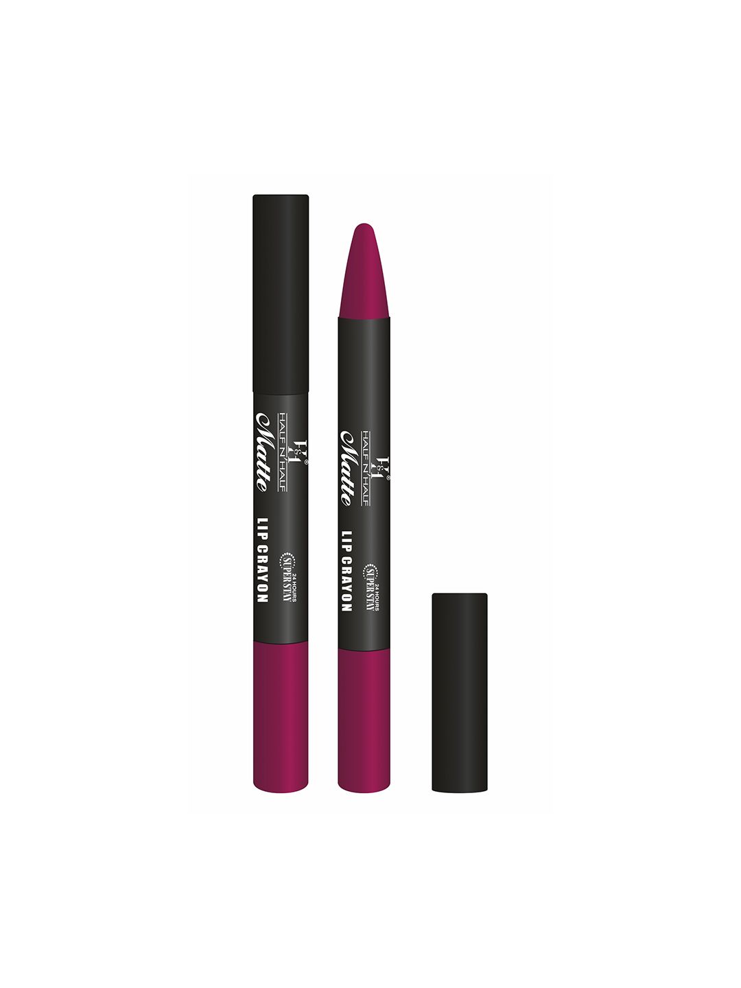 Half N Half Velvet Soft & 24Hrs Long Lasting Matte Lip Crayon - 12 Midnight Purple 3.5gm Price in India