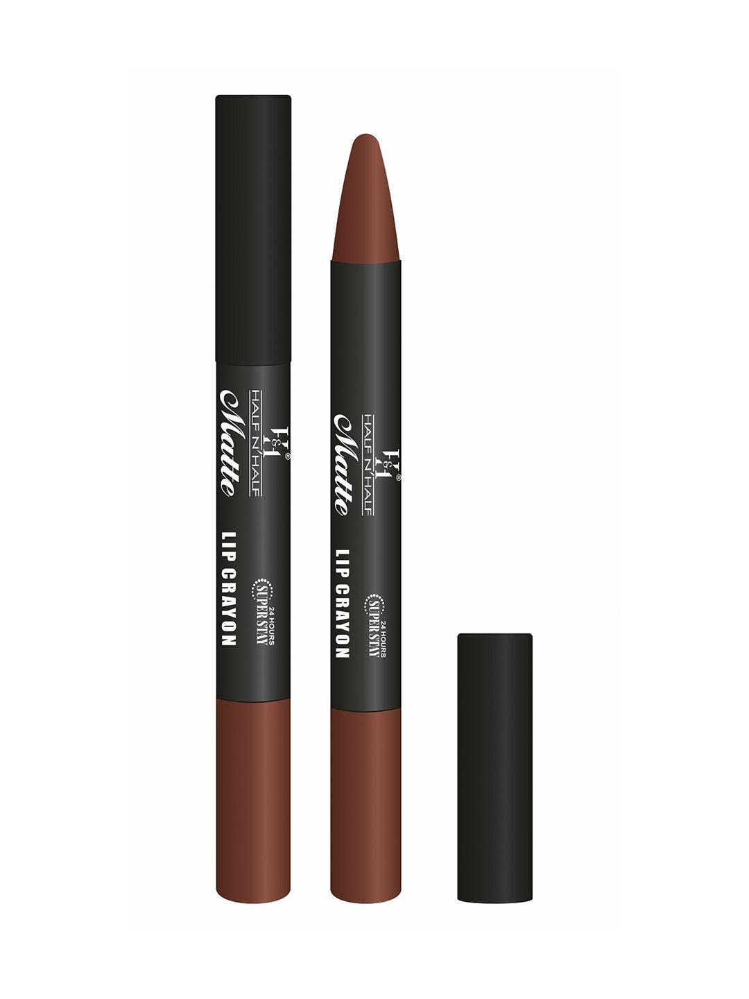 Half N Half Matte Velvet Soft 24h Super Stay Lip Crayon - Dark Chocolate 07 Price in India