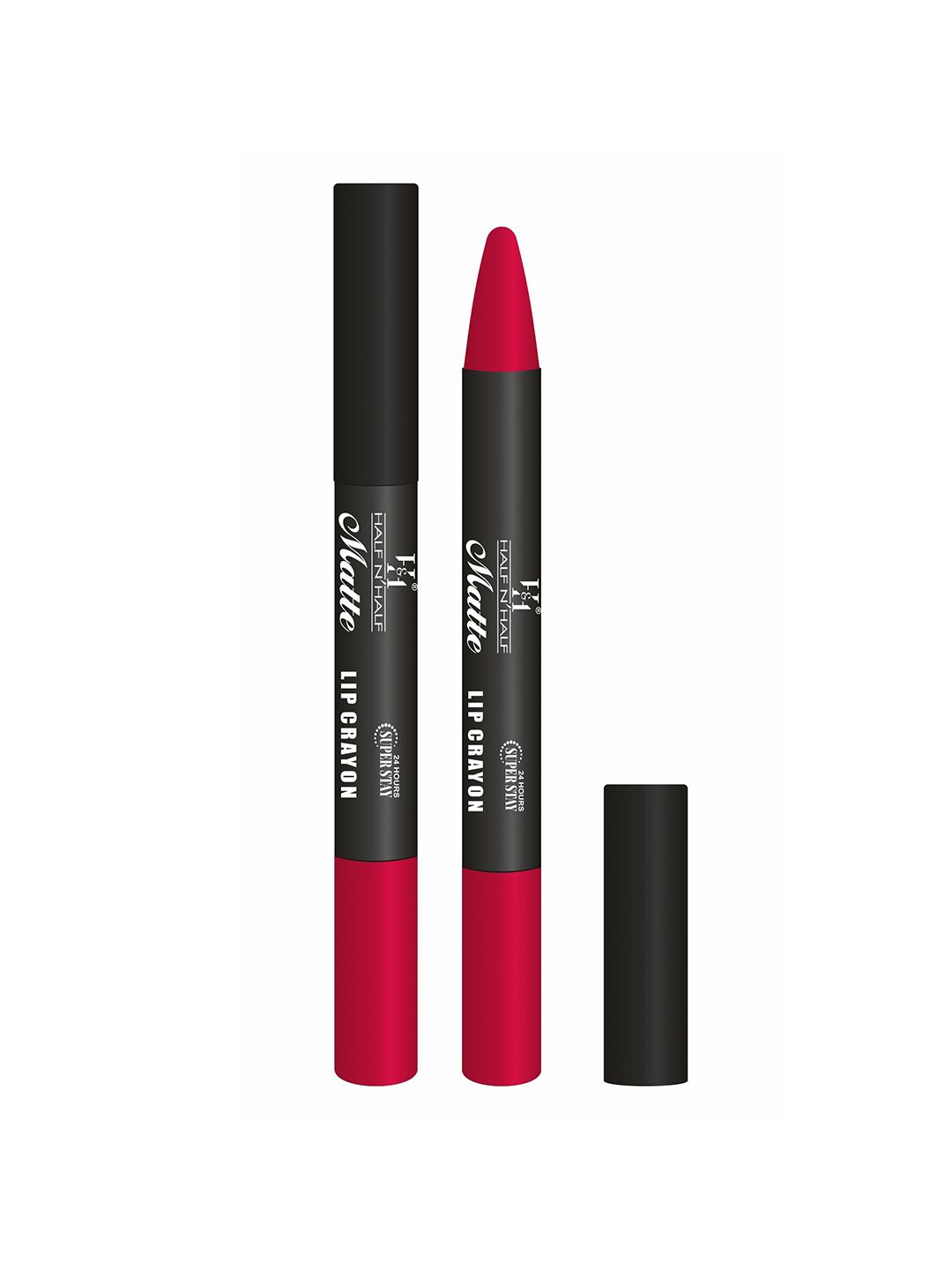 Half N Half Matte Velvet Soft 24h Super Stay Lip Crayon - Go Red 02 Price in India