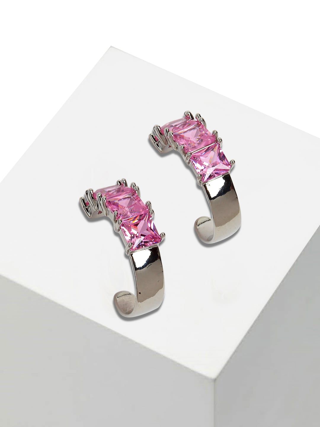 AVANT-GARDE PARIS Pink Circular Studs Earrings Price in India