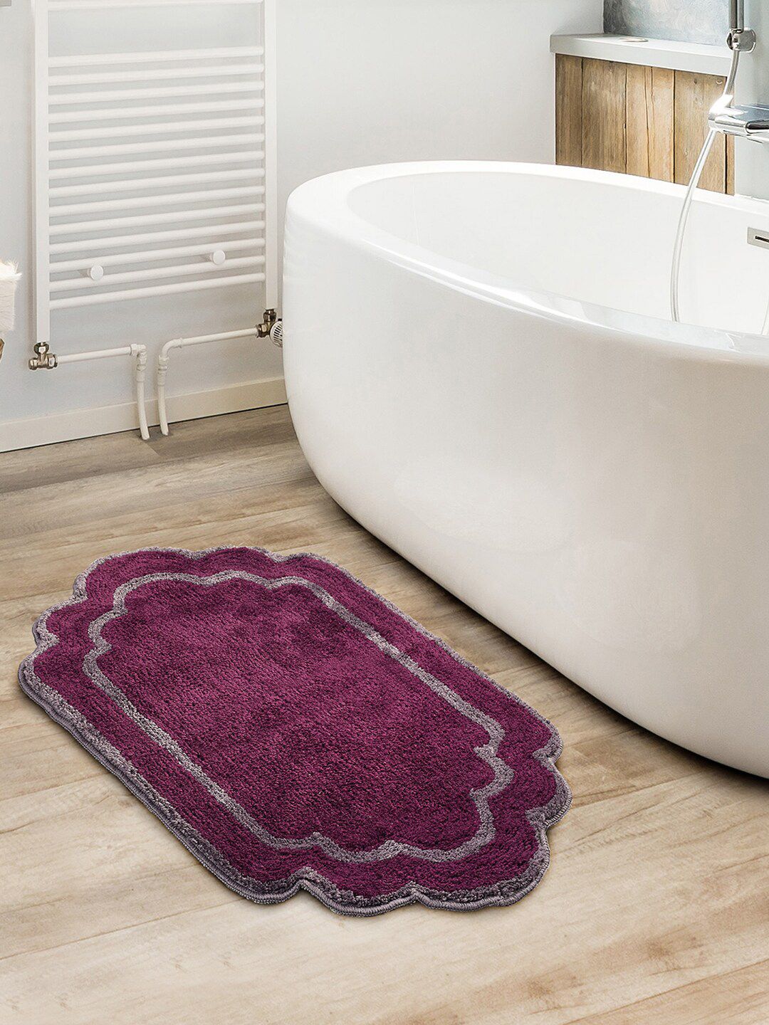 Saral Home Purple Printed 210 GSM Bath Rug Price in India