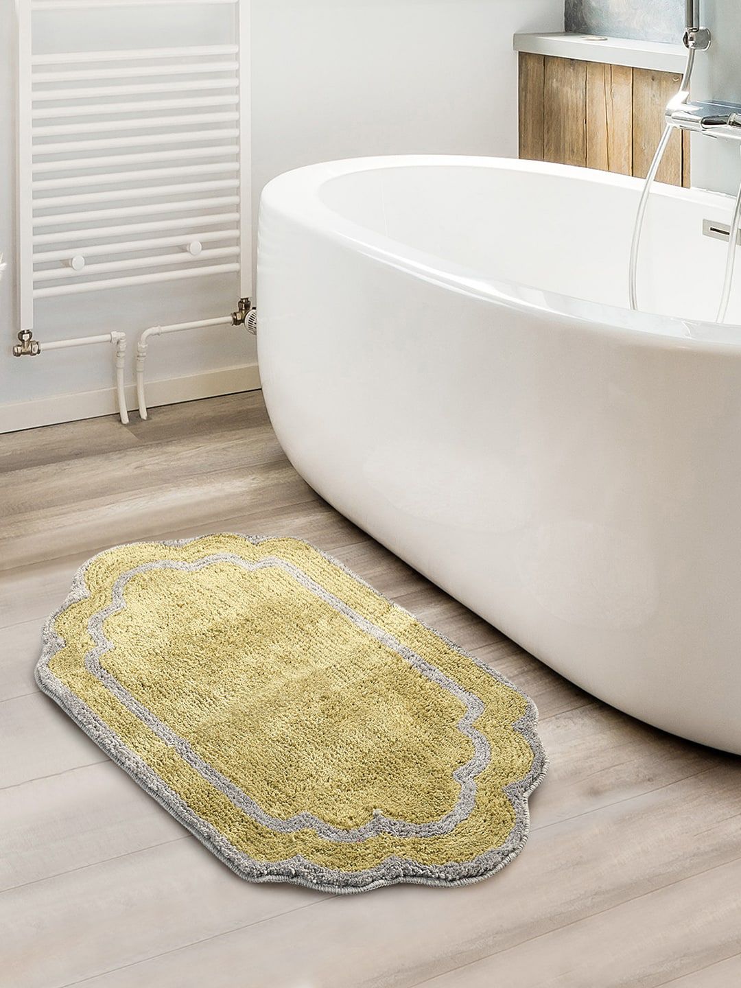 Saral Home Beige Solid 210 GSM Bath Rug Price in India