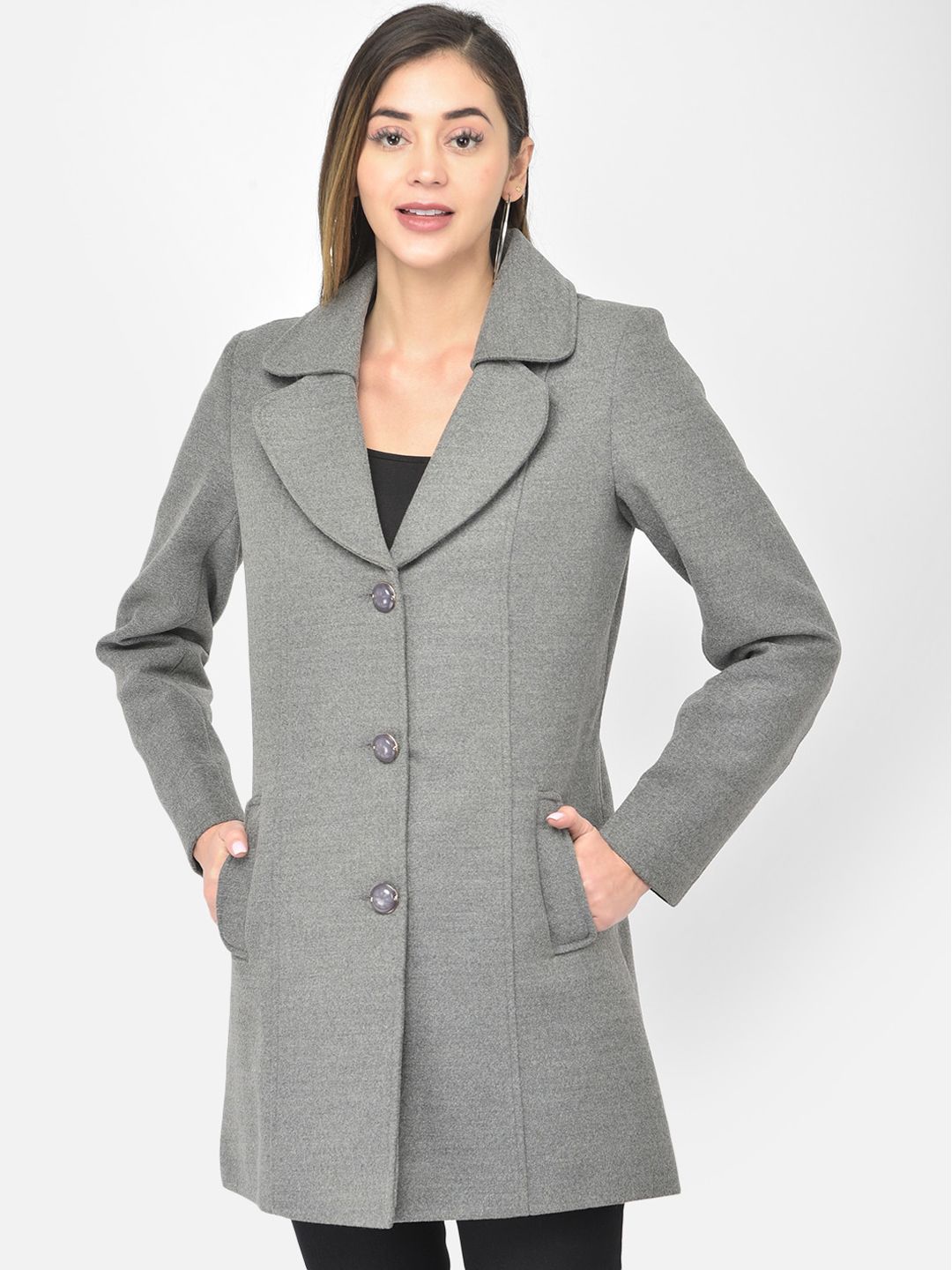 Latin Quarters Women Grey Longline Tailored Jacket Price in India