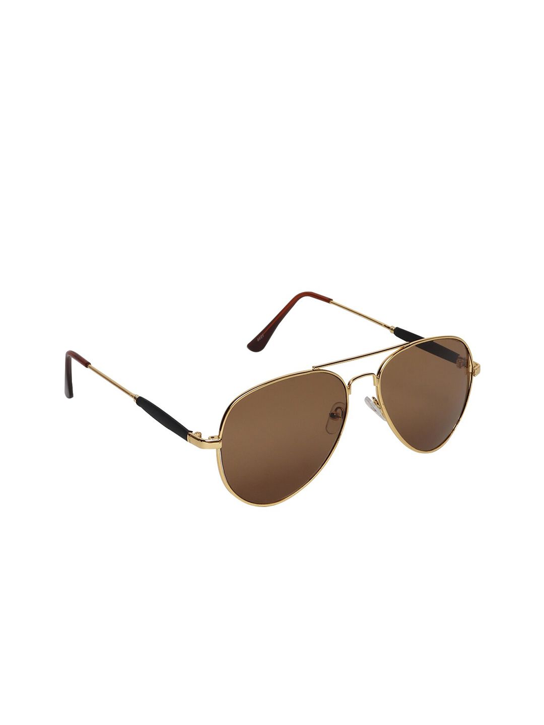 CRIBA Unisex Brown Lens & Gold-Toned Aviator Sunglasses with UV Protected Lens Price in India