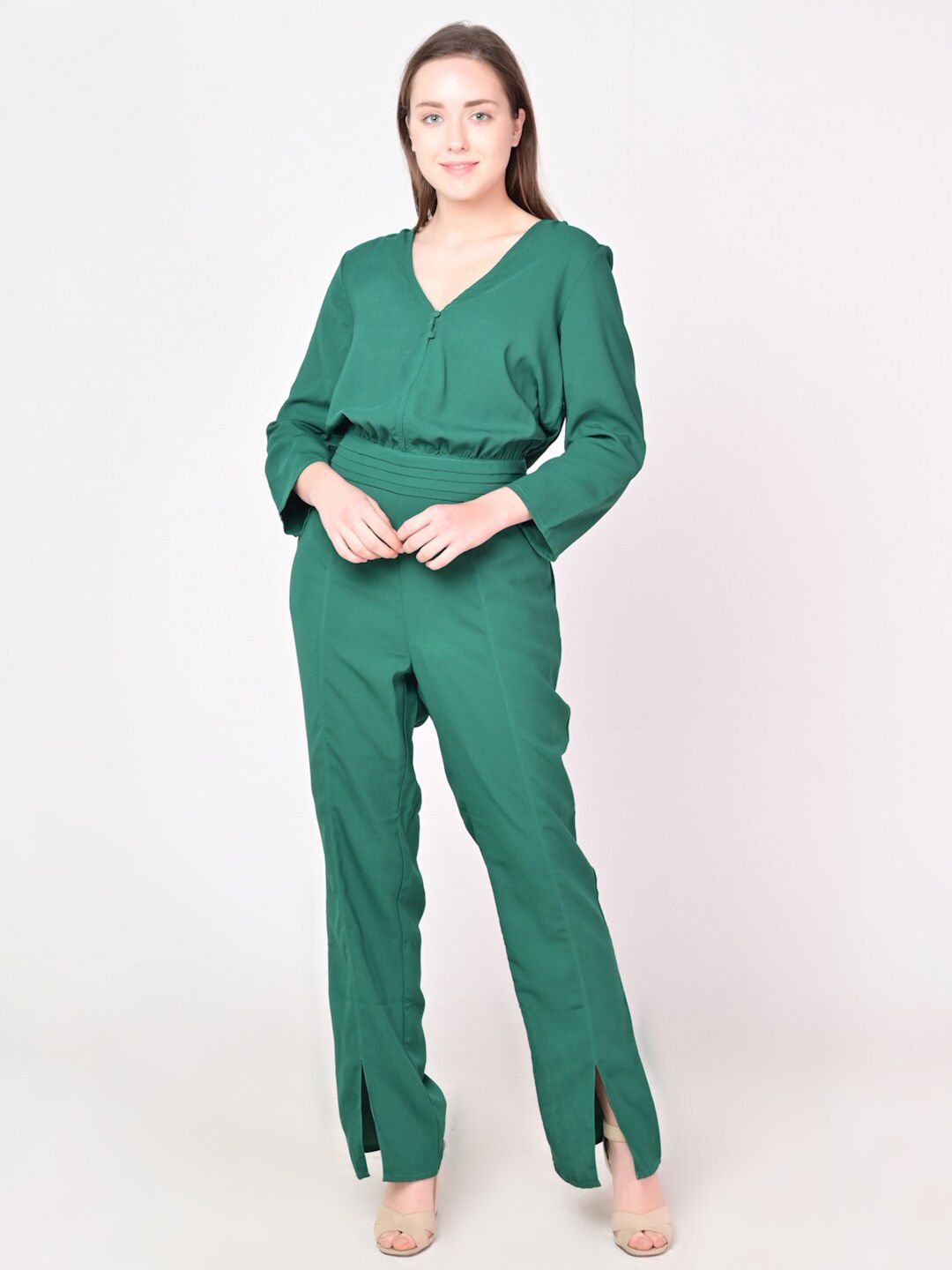 ANI Green Basic Jumpsuit Price in India