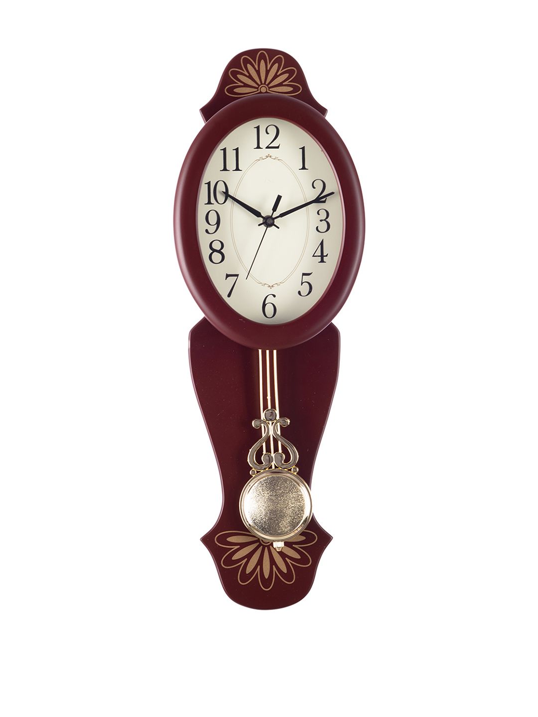 eCraftIndia White Dial  54.6 cm x  17.8 cm Analogue Pendulum Wall Clock Price in India