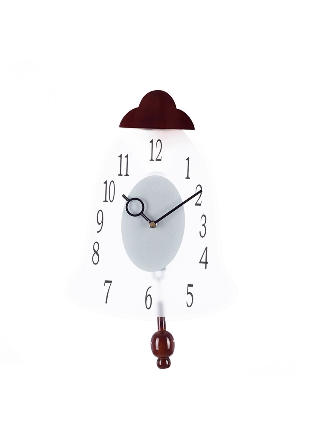 eCraftIndia White & Grey Decorative  26.6 cm x  41.9 cm Analog Wall Clock Price in India