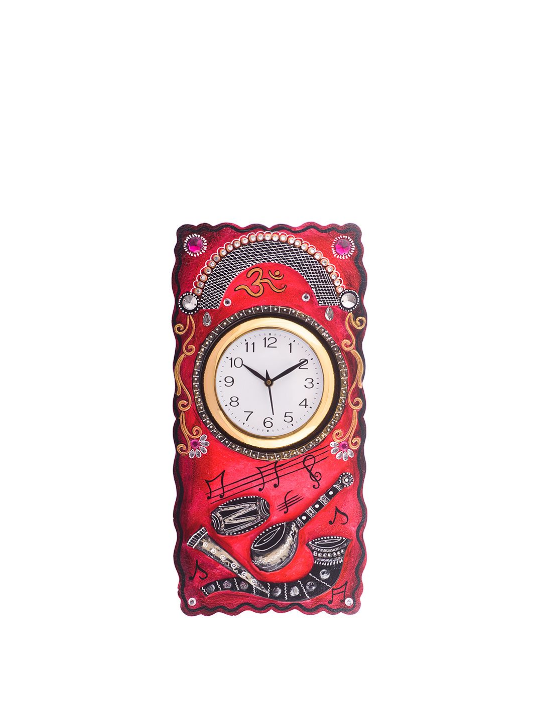 eCraftIndia White Dial Handcrafted  48.2 cm x  25.4 cm Analogue Wall Clock Price in India