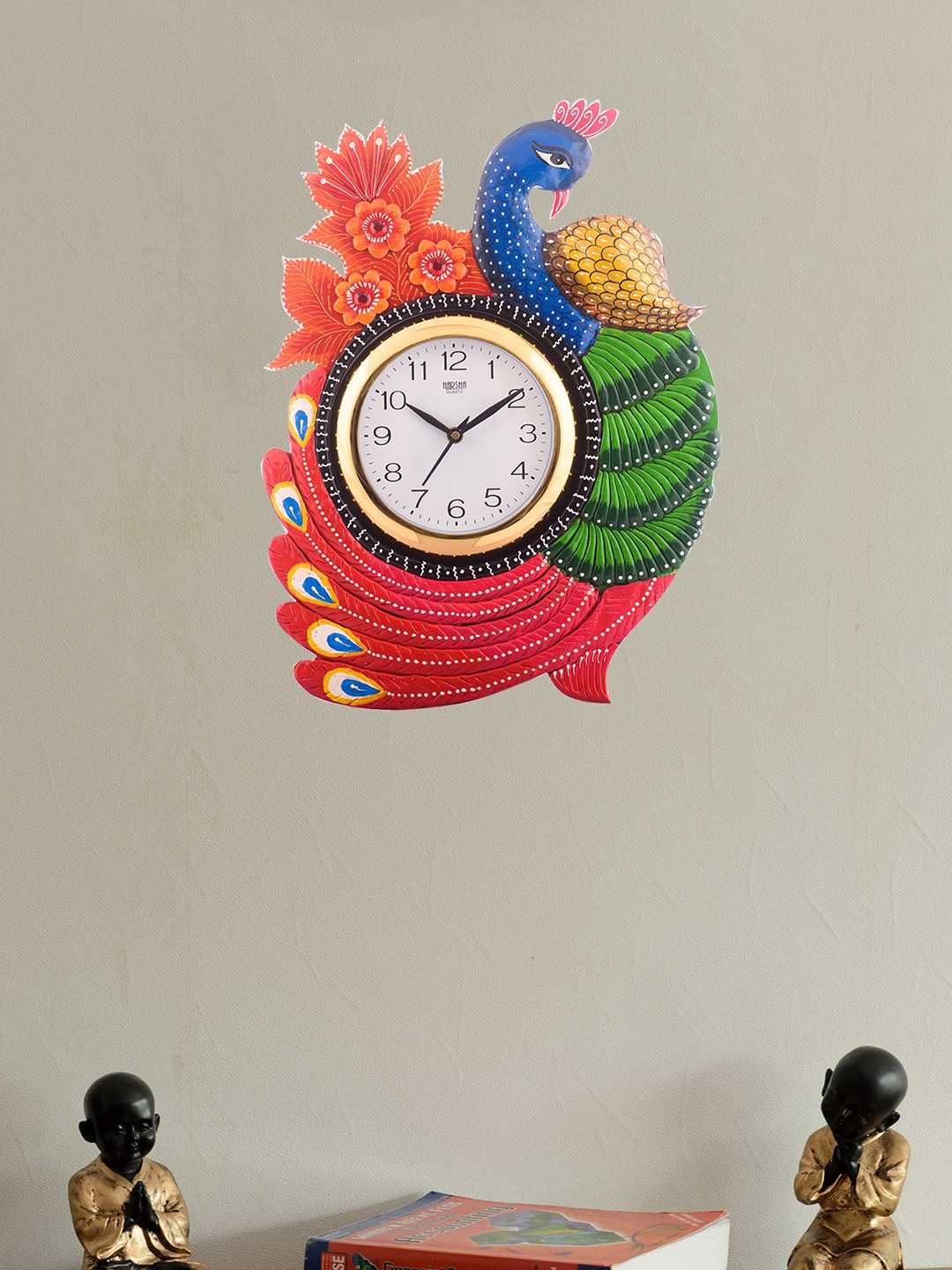 eCraftIndia White Dial Handcrafted  41.9 cm x  30.4 cm Analogue Wall Clock Price in India