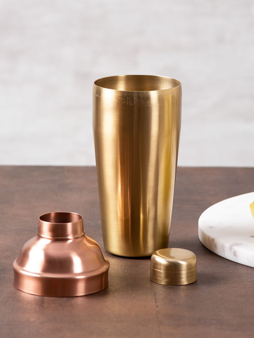 nestroots Gold-Toned Stainless Steel Cocktail Shaker with Lid Price in India