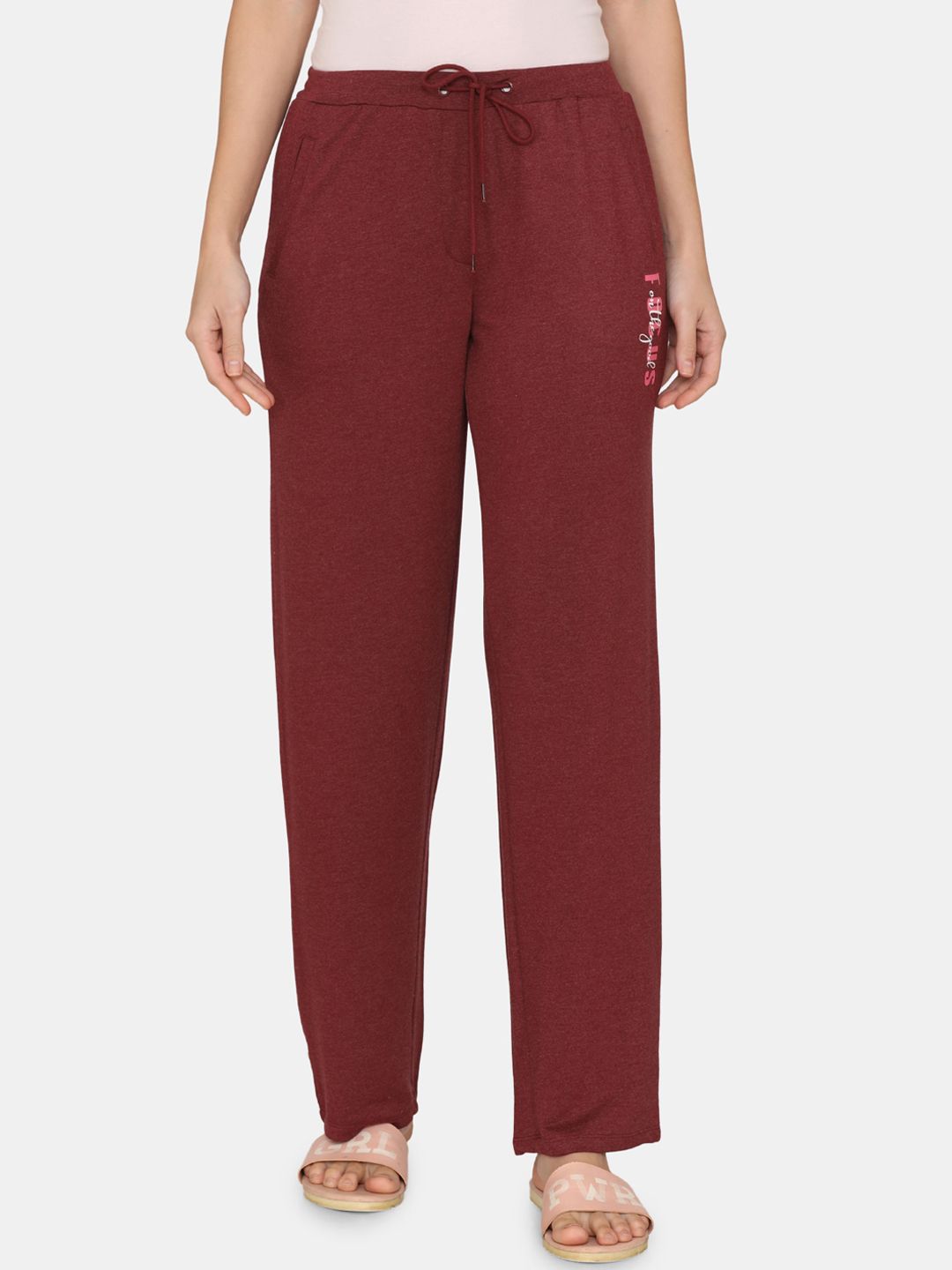 Zivame Women Maroon Solid Lounge Pants Price in India