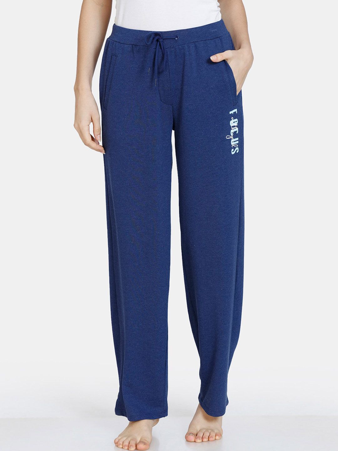 Zivame Women Blue & White Printed Lounge Pants Price in India