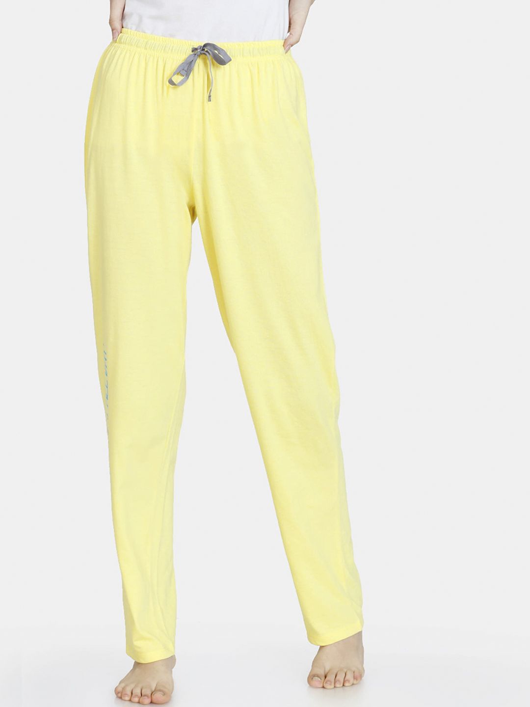 Rosaline by Zivame Women Yellow Solid Lounge Pants Price in India