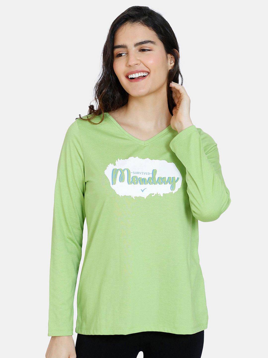 Rosaline by Zivame Green Print Top