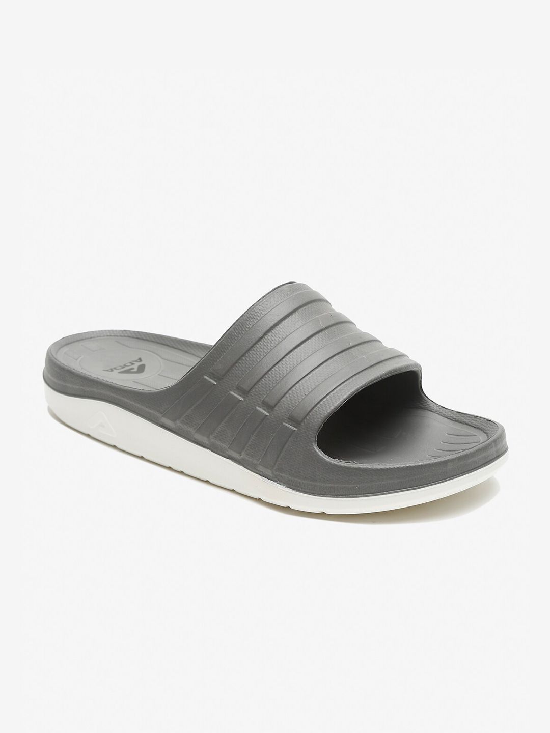 Adda Men Grey Rubber Sliders